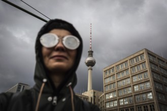 DEU Germany Germany Berlin Demonstration against rent increases and gentrification Participant with