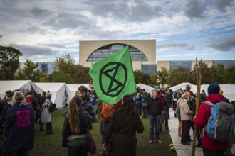 DEU Germany Germany Berlin The protest camp of the extinction rebellion movement next to the