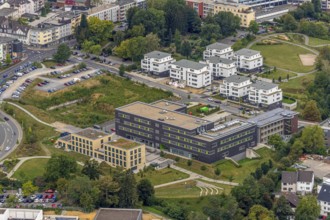 Aerial view, Campus Velbert Heiligenhaus of Bochum University of Applied Sciences, residential area