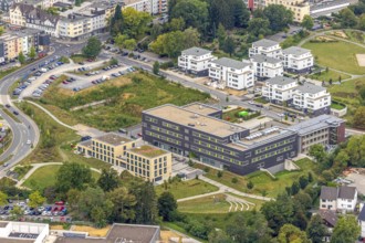 Aerial view, Campus Velbert Heiligenhaus of Bochum University of Applied Sciences, residential area