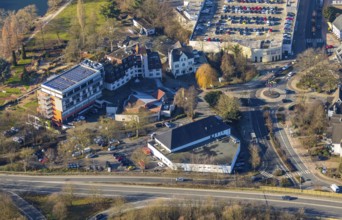 Aerial view, Ringhotel Zweibrücker Hof, Kaufpark, Herdecke, Ruhr area, North Rhine-Westphalia,