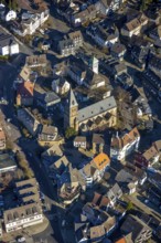 Aerial view, old town, town hall, Protestant collegiate church Herdecke, Ruhr area, North