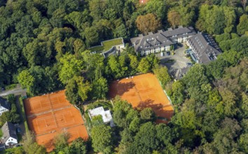 Aerial view, Waldhotel Heiligenhaus, Tennisvereinigung Grün-Weiß, Heiligenhaus, Ruhr area, North
