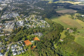 Aerial view, Waldhotel Heiligenhaus, Tennisvereinigung Grün-Weiß, Heiligenhaus, Ruhr area, North