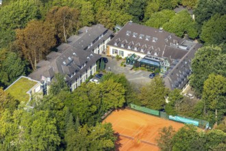 Aerial view, Waldhotel Heiligenhaus, Tennisvereinigung Grün-Weiß, Heiligenhaus, Ruhr area, North