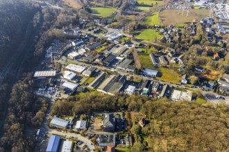 Aerial view, industrial estate Gahlenfeld, end, Herdecke, Ruhr area, North Rhine-Westphalia,