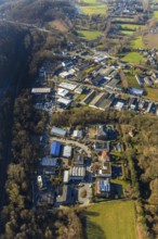 Aerial view, industrial estate Gahlenfeld, end, Herdecke, Ruhr area, North Rhine-Westphalia,