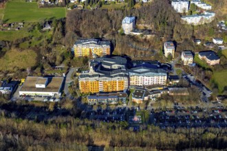 Aerial view, community hospital Herdecke, Waldorfkindergarten Herdecke, Herdecke, Ruhr area, North