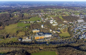 Aerial view, community hospital Herdecke, Waldorfkindergarten Herdecke, Herdecke, Ruhr area, North