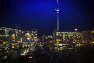 DEU Germany Germany Berlin Light projections and art installations to mark the 30th anniversary of