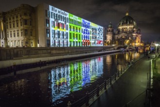 DEU Germany Germany Berlin Light projections and art installations to mark the 30th anniversary of