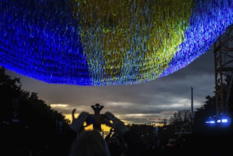 DEU Germany Germany Berlin Light projections and art installations to mark the 30th anniversary of