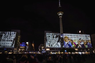 DEU Germany Germany Berlin Light projections and art installations to mark the 30th anniversary of