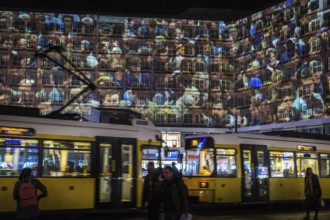 DEU Germany Germany Berlin Light projections and art installations to mark the 30th anniversary of