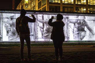 DEU Germany Germany Berlin Light projections and art installations for the 30th anniversary of the