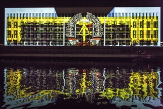 DEU Germany Germany Berlin Light projections and art installations for the 30th anniversary of the
