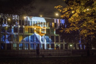 DEU Germany Germany Berlin Light projections and art installations to mark the 30th anniversary of