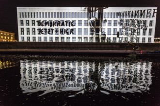 DEU Germany Germany Berlin Light projections and art installations for the 30th anniversary of the