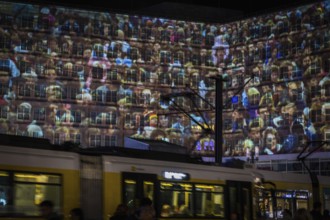 DEU Germany Germany Berlin Light projections and art installations to mark the 30th anniversary of