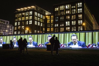 DEU Germany Germany Berlin Light projections and art installations for the 30th anniversary of the