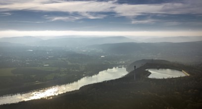 Aerial view, Ruhr, Köpchenwerk, pumped storage plant, Wittbräucke, Herdecke, Ruhr area, North