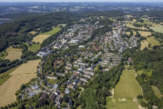 Aerial view, local view Kirchende, Herdecke, Ruhr area, North Rhine-Westphalia, Germany, Am Berge,