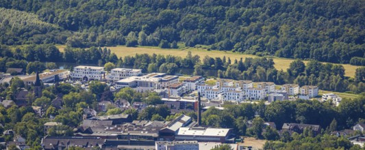 Aerial view, Idealspaten Bredt GmbH plant, new development area, residential area