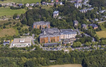 Aerial view, Community Hospital Herdecke, Waldorfkindergarten Herdecke, Herdecke, Ruhr area, North