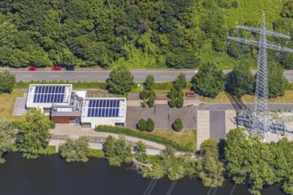 Aerial view, Mark-E Cuno Forum, Strandweg, Wetterstraße, Herdecke, Ruhr area, North