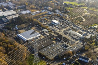 Aerial photo, construction power line Dortmund-Hagen, power pylons, high voltage, Ostend, Herdecke,