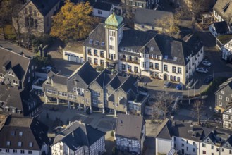 Aerial view, town hall city of Herdecke, Herdecke, Ruhr area, North Rhine-Westphalia, Germany, DE,