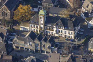 Aerial view, town hall city of Herdecke, Herdecke, Ruhr area, North Rhine-Westphalia, Germany, DE,