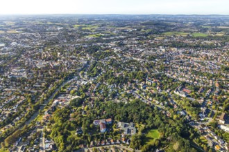 Aerial view, townscape, Herford city, Herford, Ostwestfalen-Lippe, OWL, North Rhine-Westphalia,