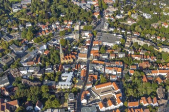 Aerial view, Old Town, Protestant St. Johannis Kirche, Herford-Stadt, Herford, Ostwestfalen-Lippe,