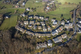 Aerial view, settlement Weg Zum Poethen Altes Feld, Westende, Herdecke, Ruhr area, North