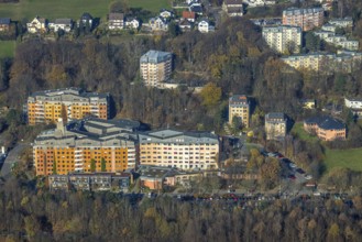 Aerial view, community hospital Herdecke, Westende, Herdecke, Ruhr area, North Rhine-Westphalia,