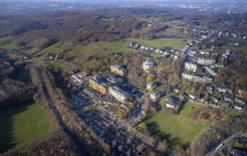 Aerial view, community hospital Herdecke, Westende, Herdecke, Ruhr area, North Rhine-Westphalia,