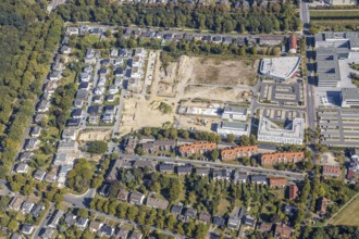 Aerial view, construction area SCI:Q Science Quarter Hamm, Paracelsuspark, Hamm-Lippstadt