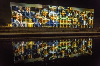 DEU Germany Germany Berlin Light projections and art installations to mark the 30th anniversary of