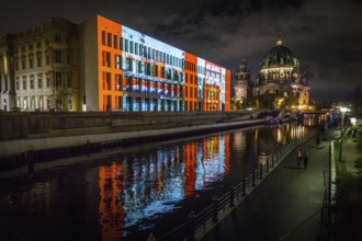 DEU Germany Germany Berlin Light projections and art installations to mark the 30th anniversary of