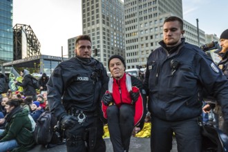 DEU Germany Germany Berlin Demonstrators of the Extinction Rebellion movement during the occupation