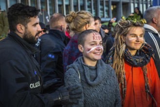 DEU Germany Germany Berlin Demonstrators of the Extinction Rebellion movement during the occupation