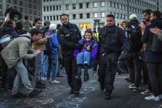 DEU Germany Germany Berlin Demonstrators of the Extinction Rebellion movement during the occupation