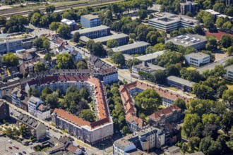 Aerial view, housing estate Goebenstraße, Realschule Strünkede, Emschertal Berufskolleg der Stadt