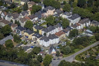 Aerial view, residential buildings Gneisenaustraße, Herne, Ruhr area, North Rhine-Westphalia,
