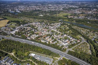 Aerial view, local view Horsthausen, Herne, Ruhr area, North Rhine-Westphalia, Germany, motorway