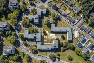 Aerial view, Emsring residential area, high-rise buildings, Herne, Ruhr area, North