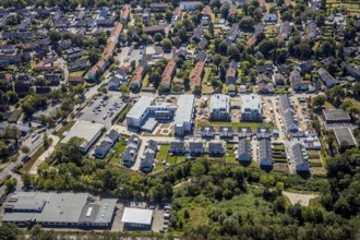 Aerial view, construction site, new housing estate Jürgens Hof, Am Fischergraben, Herne, Ruhr area,