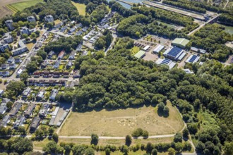 Aerial view, residential area Schleusenweg, Waterways and Shipping Office Duisburg-Meiderich Bauhof