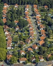 Aerial photograph, Teutoburgia housing estate, garden city, colliery housing estate, Herne, Ruhr
